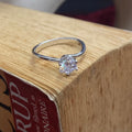 925 Sterling Silver Wave Solitaire Promise Ring