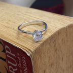 925 Sterling Silver Wave Solitaire Promise Ring