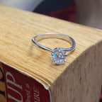 925 Sterling Silver Wave Solitaire Promise Ring