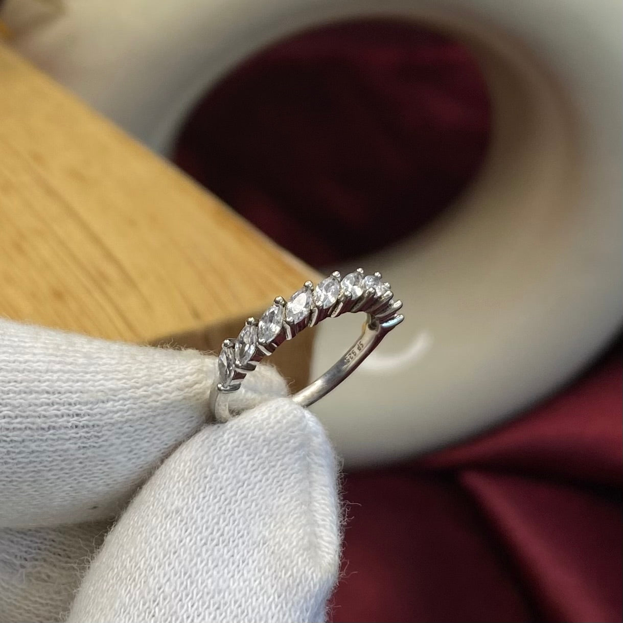 925 Sterling Silver Marquise Eternity Ring