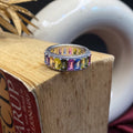 925 Sterling Silver Vivid Rainbow Eternity Ring