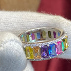 925 Sterling Silver Vivid Rainbow Eternity Ring