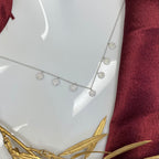 925 Sterling Silver Minimalist Pavé Circle Dangle Necklace