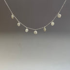 925 Sterling Silver Minimalist Pavé Circle Dangle Necklace