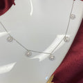 925 Sterling Silver Cluster Halo Necklace