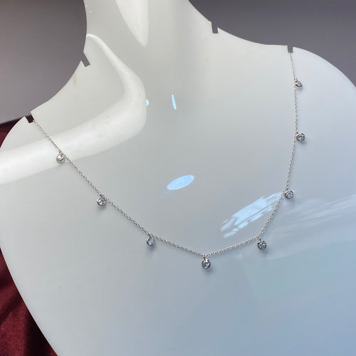 925 Sterling Silver Bezel Dangle Necklace