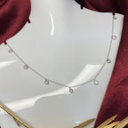 925 Sterling Silver Bezel Dangle Necklace