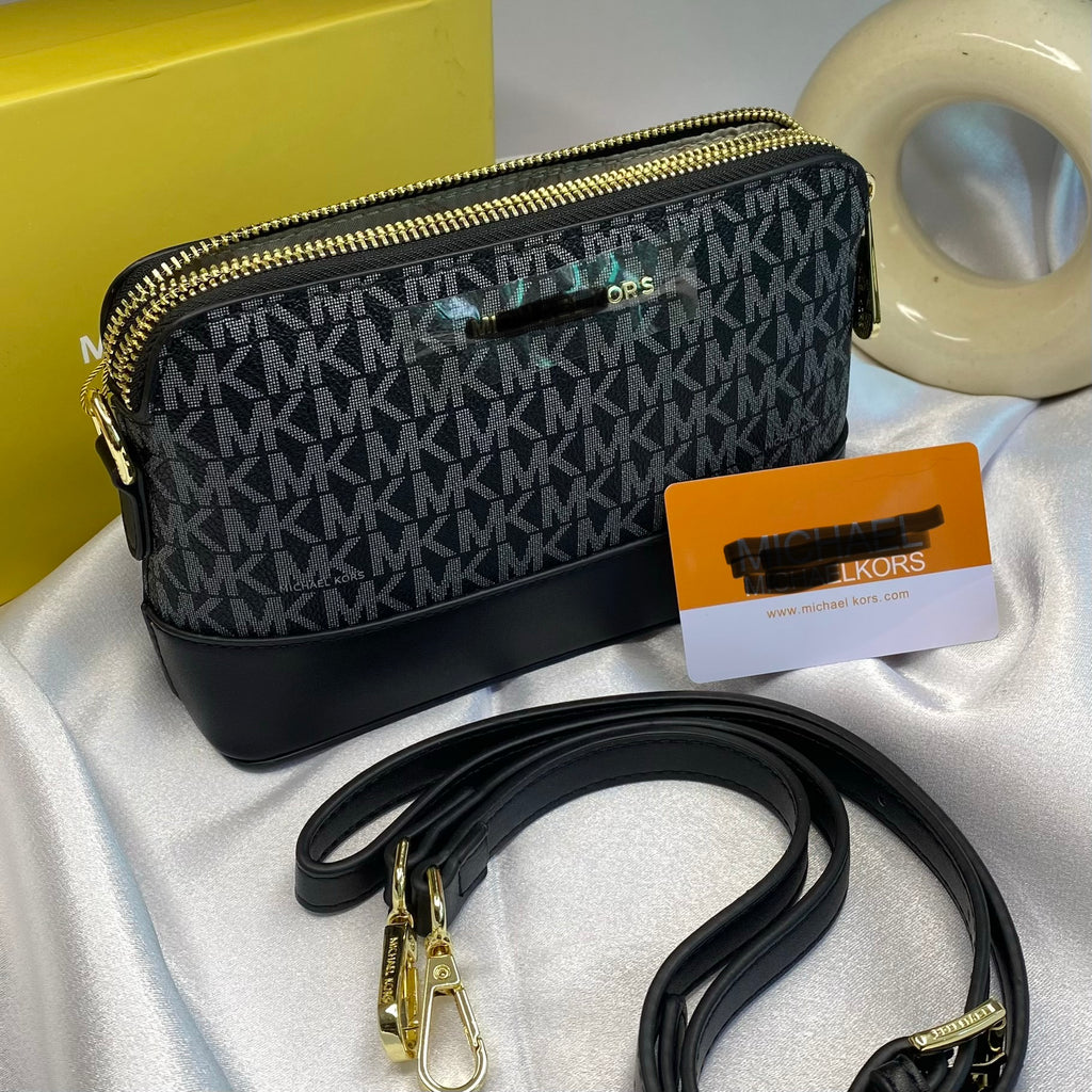 Black Jet Set Logo Large Cross Body Bag