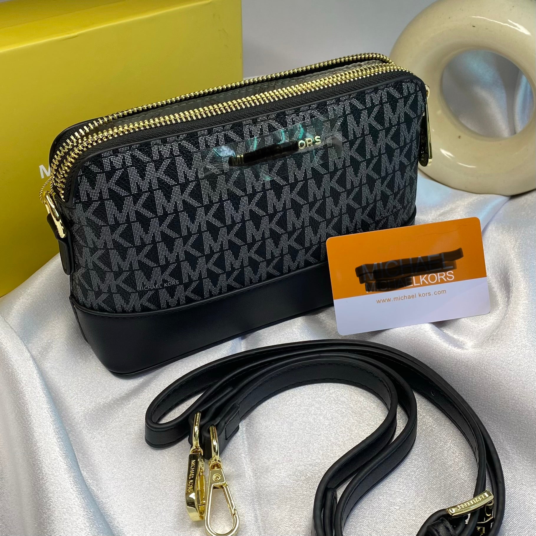 Black Jet Set Logo Large Cross Body Bag