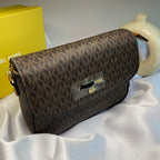 Brown Jet Set Front Flap Crossbody Bag
