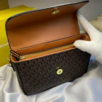 Brown Jet Set Front Flap Crossbody Bag