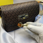 Brown Jet Set Front Flap Crossbody Bag