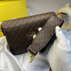 Brown Jet Set Front Flap Crossbody Bag