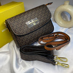 Brown Jet Set Front Flap Crossbody Bag