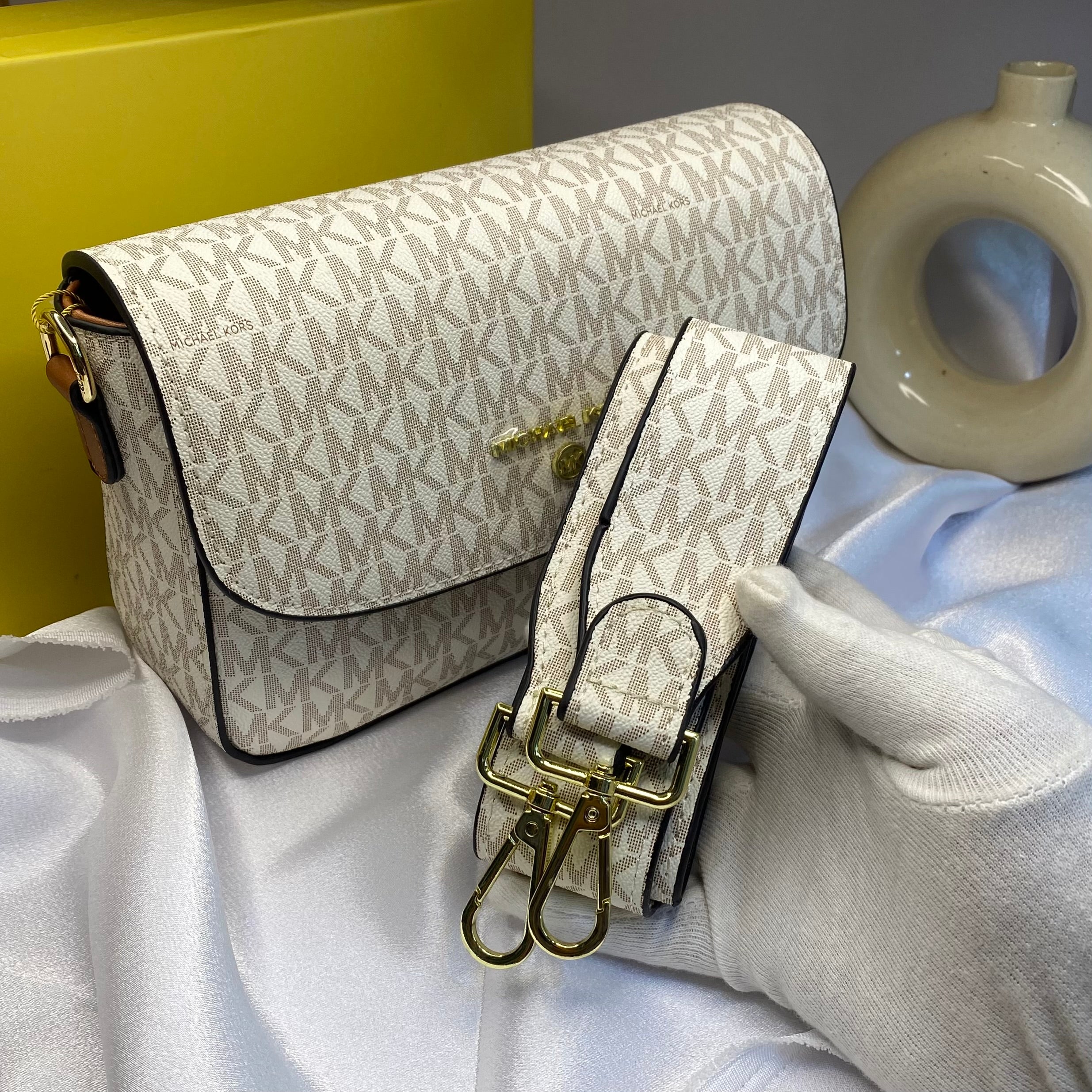 White Jet Set Front Flap Crossbody Bag