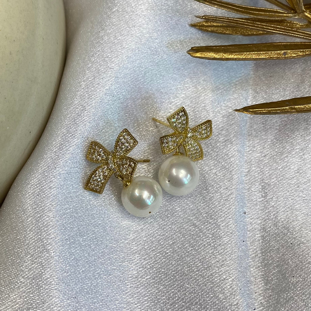 Bow & Pearl Earrings