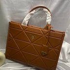 Triangle Quilted Leather Tote