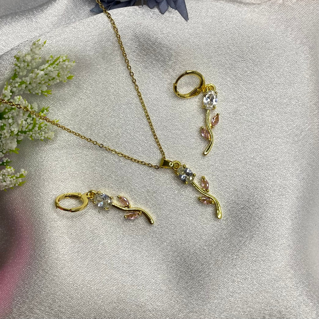 Tulip Neckchain and earrings
